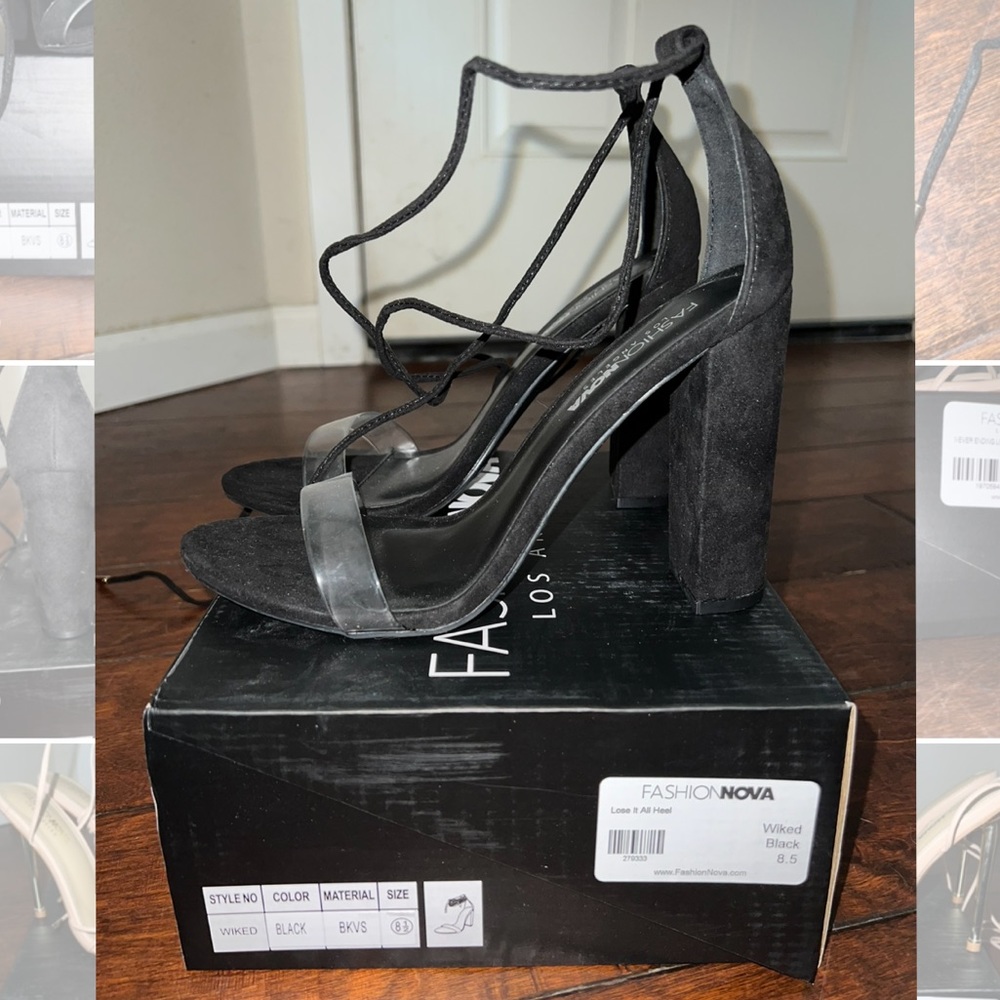 Fashion Nova heels, Color: black, Size 8.5
